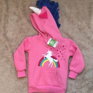 NWT doodle pants Rainbow 3D Unicorn Hoodie pink 4T